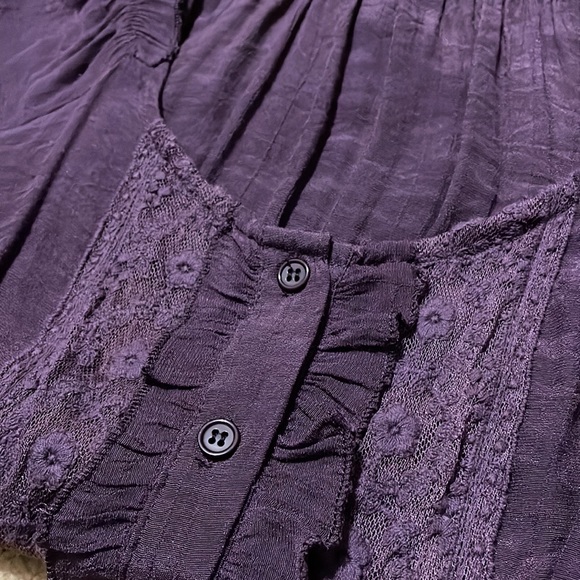 Dark Purple Blouse w/ Lace Accents - Forever 21, Medium - Picture 6 of 6